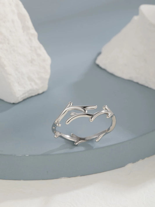 Silver Antler Style Ring
