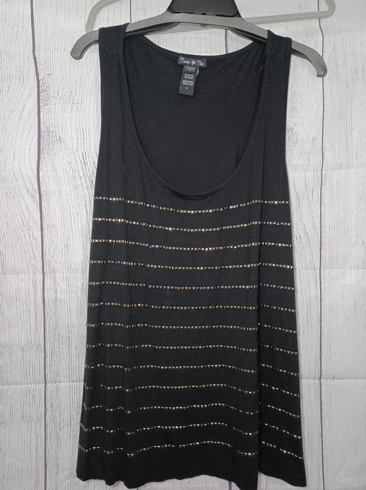 Black Tank Top w/ Silver Studded Embellishments