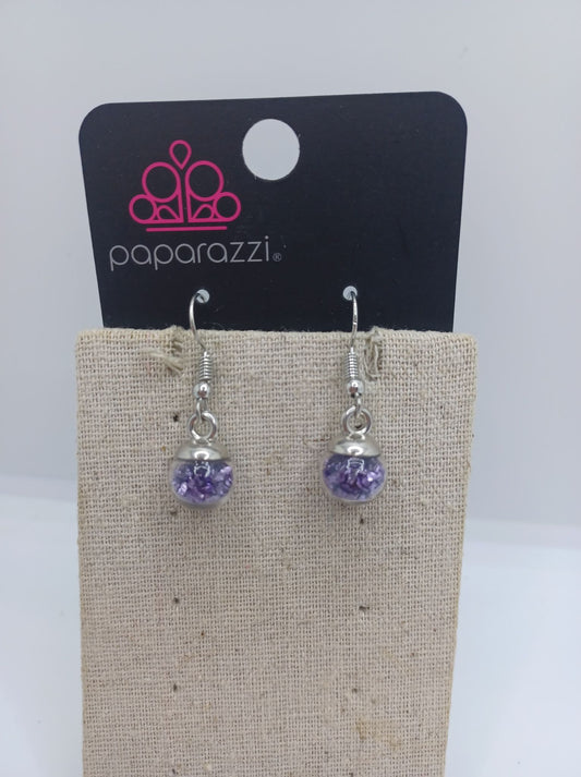 Purple Confetti Glitter Earrings