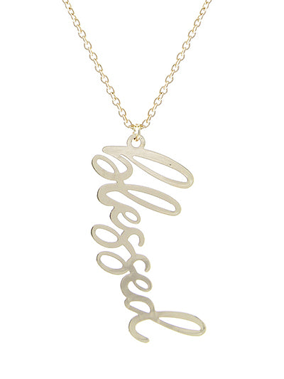 Gold "Blessed" Necklace