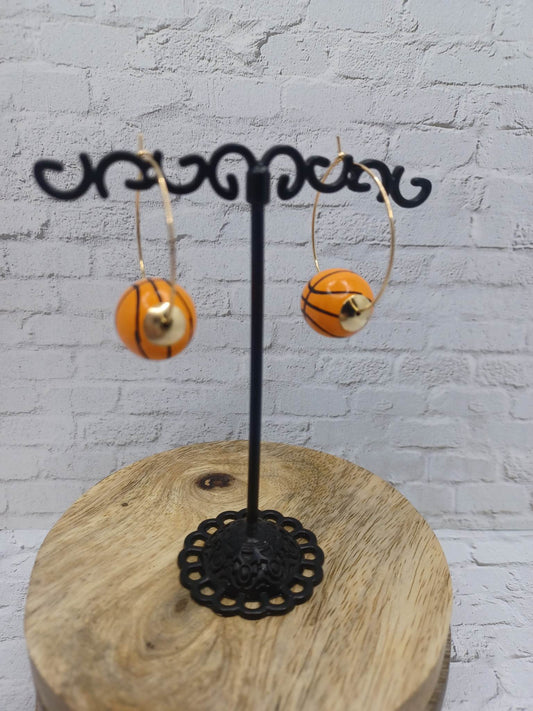 Basketball Hoop Style Earrings