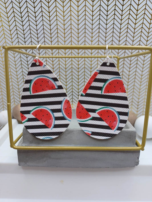 Watermelon Striped Earrings