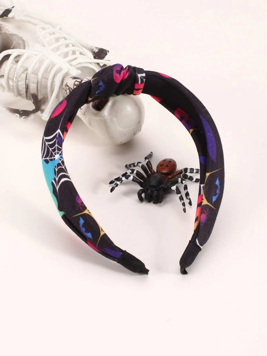 Neon Halloween Print Top Knot Headband