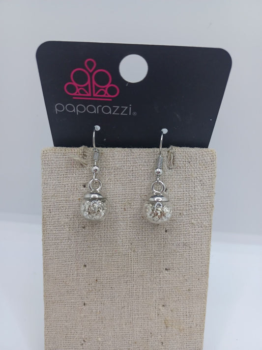 Silver Confetti Glitter Earrings