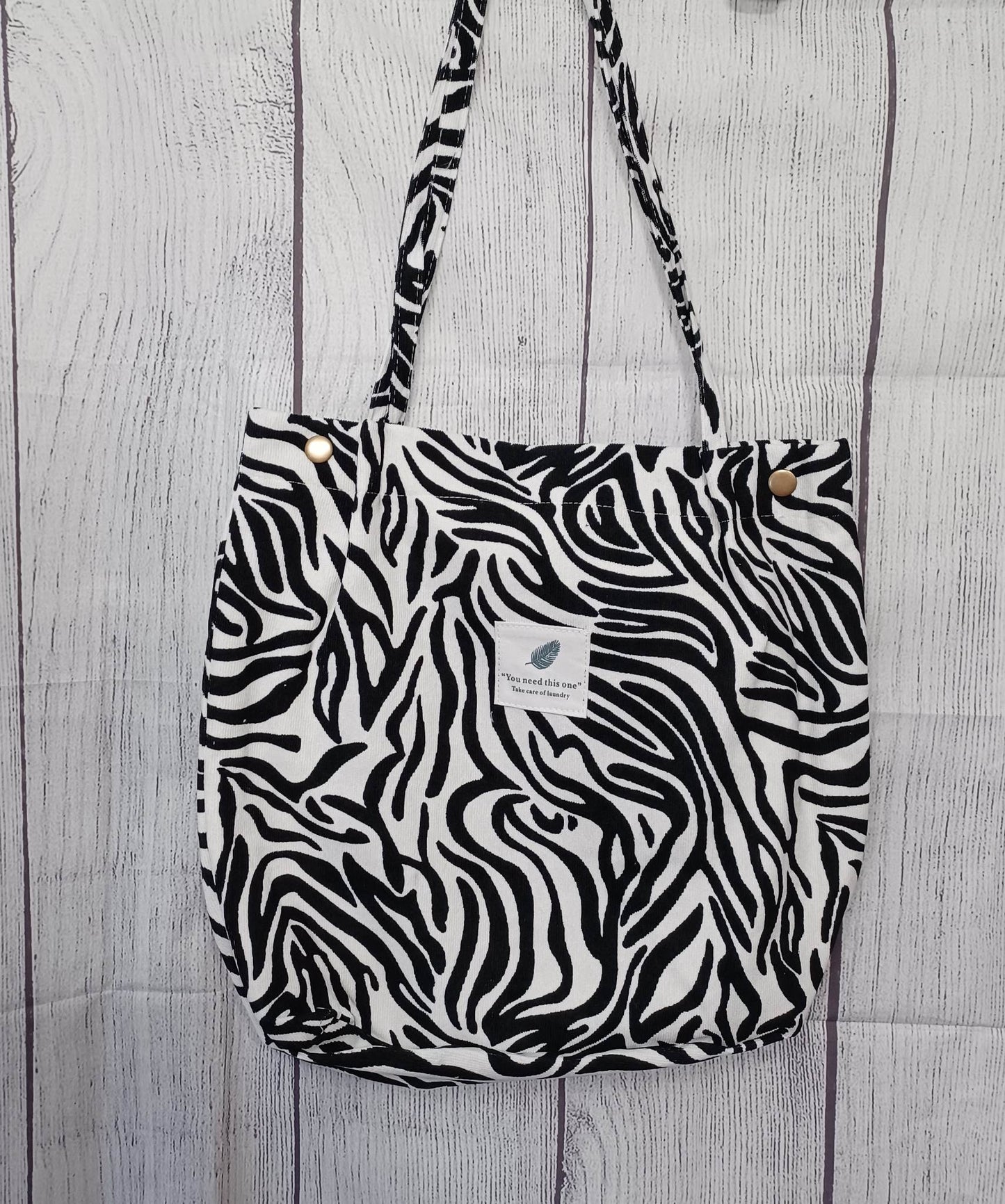 Zebra Print Corduroy Purse/Bag