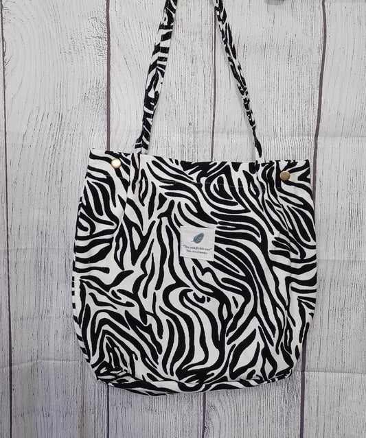 Zebra Print Corduroy Purse/Bag