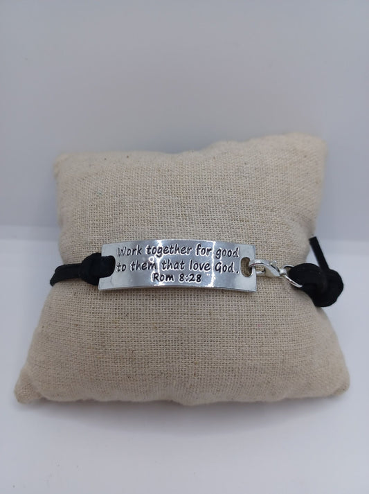 Work Together For Good to them that Love God Rom 8:28 Inspirational Bracelet