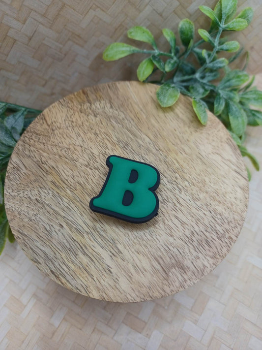 Green Letter "B" Shoe Charm Accessory