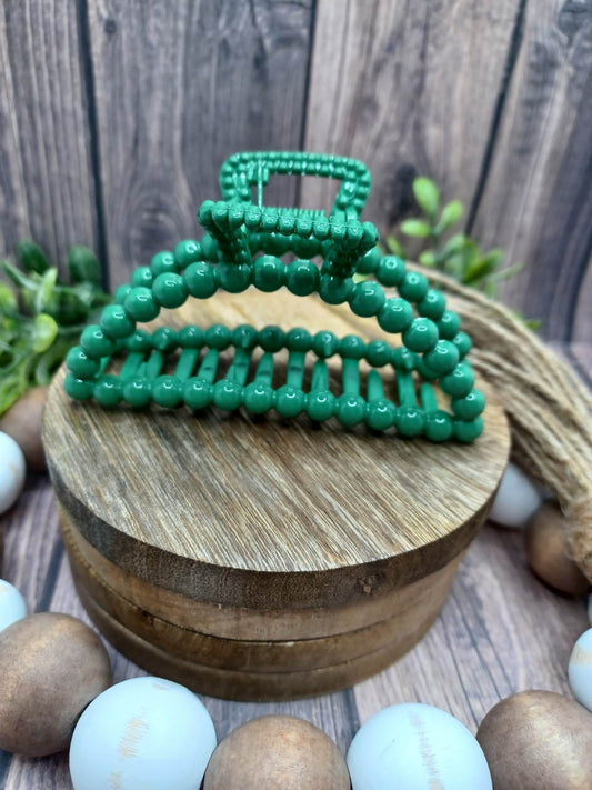 Green Half Moon Hair Claw Clip