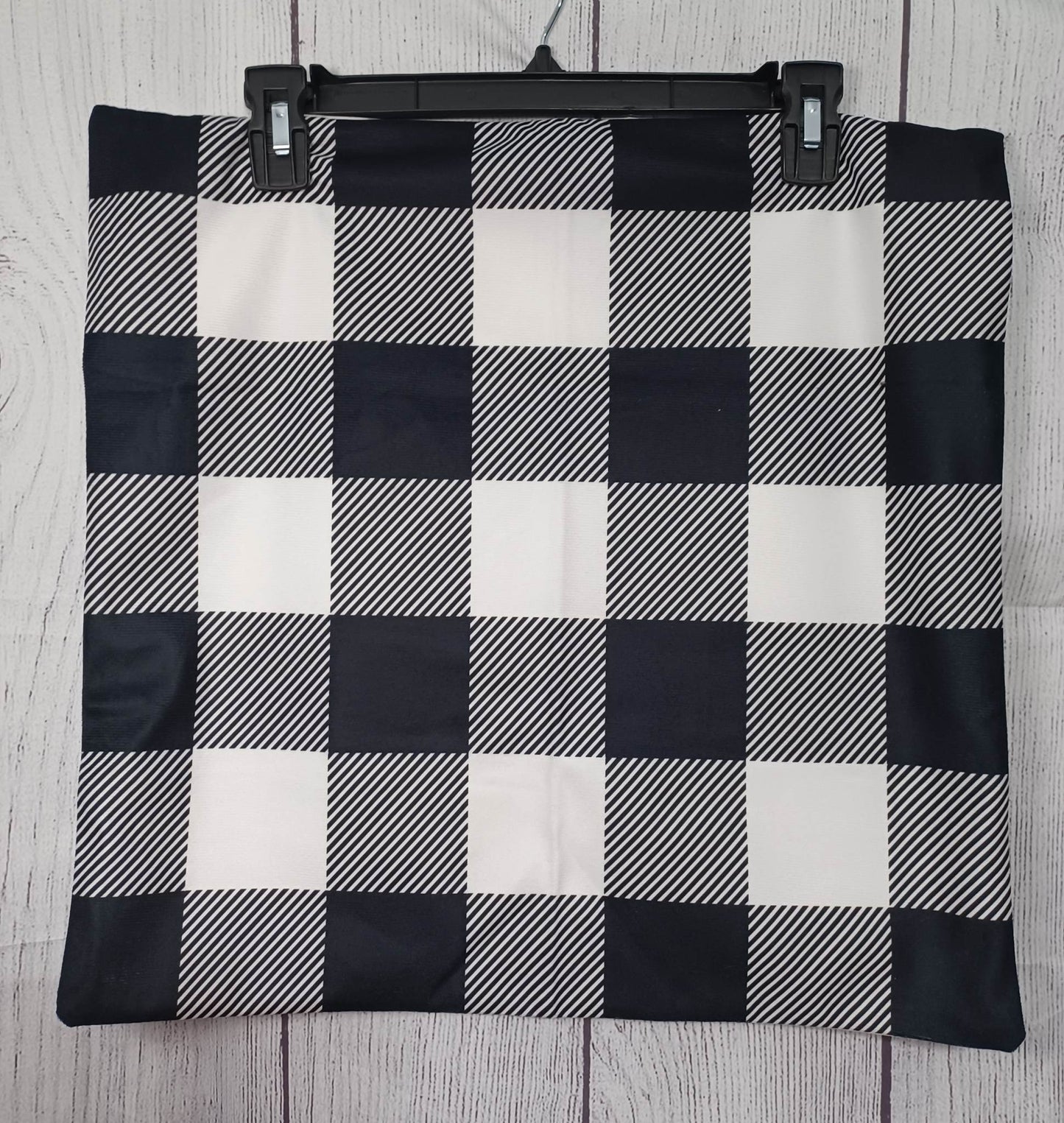 Black & White Plaid Pillow Cover