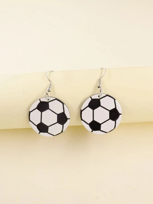 Acrylic Soccer Earrings