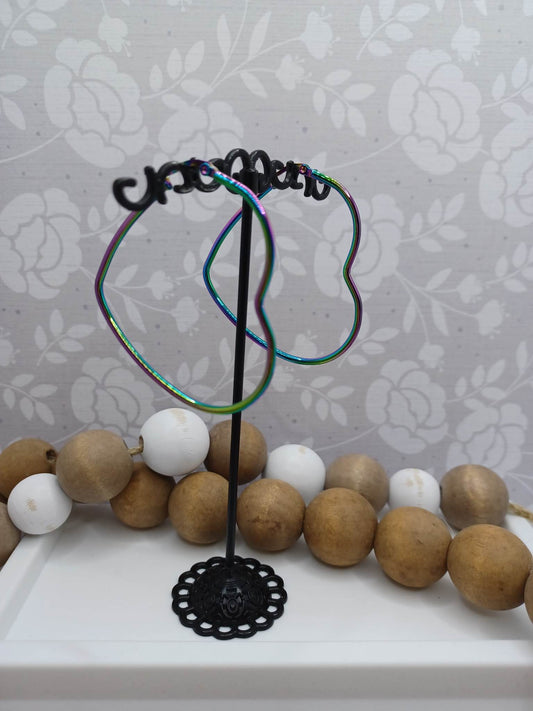 Oil Spill Heart Earrings