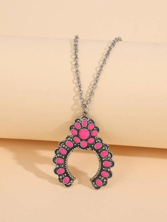 Pink Cracklestone Cactus Blossom Necklace