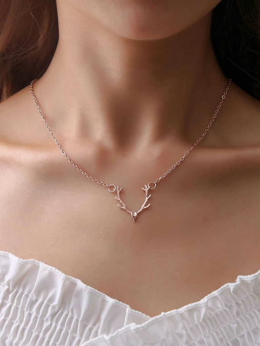 Rose Gold Antler Necklace