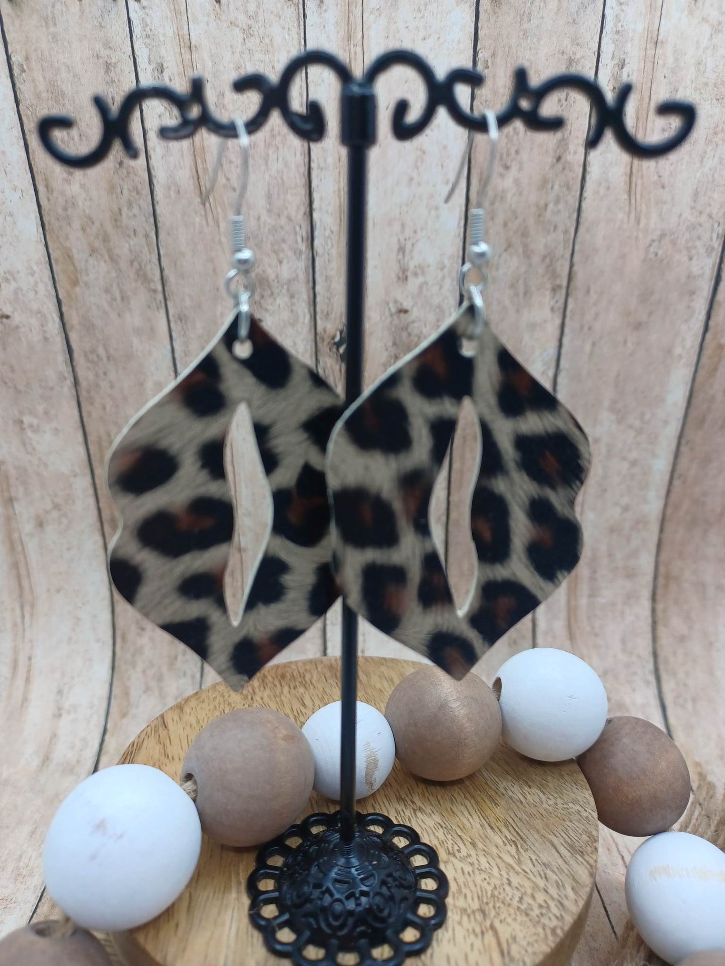 Leopard Lip Cut Out Earrings