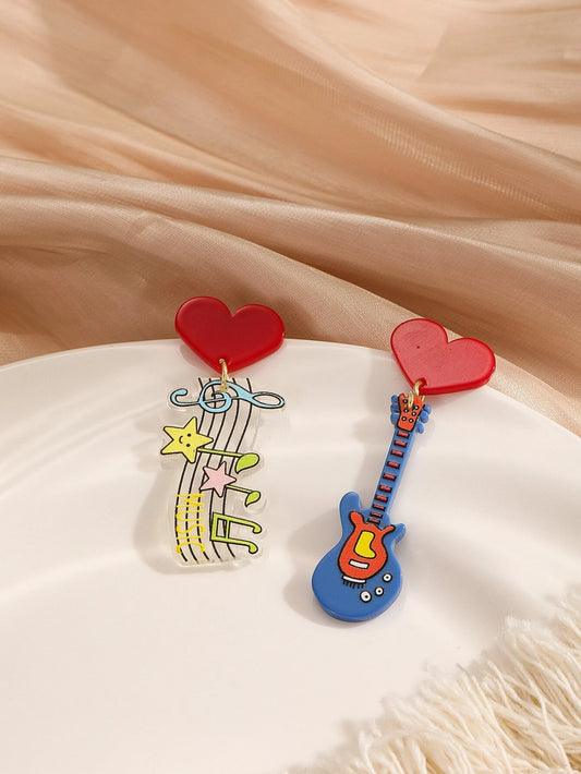 Acrylic Music & Guitar Earrings