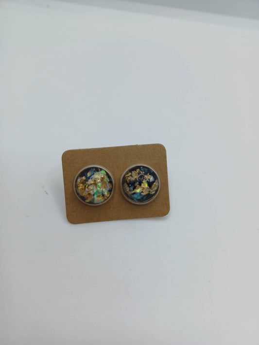 Black w/ Gold Flake Earrings