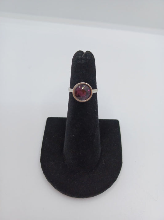 Purple Circular Rhinestone Ring