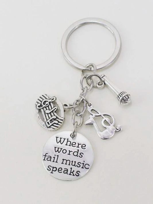 Where Words Fail, Music Speaks Keychain