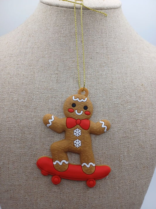 Skateboarding Gingerbread Ornament