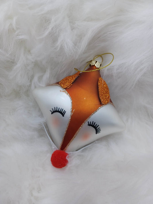 Glass Reindeer Ornament