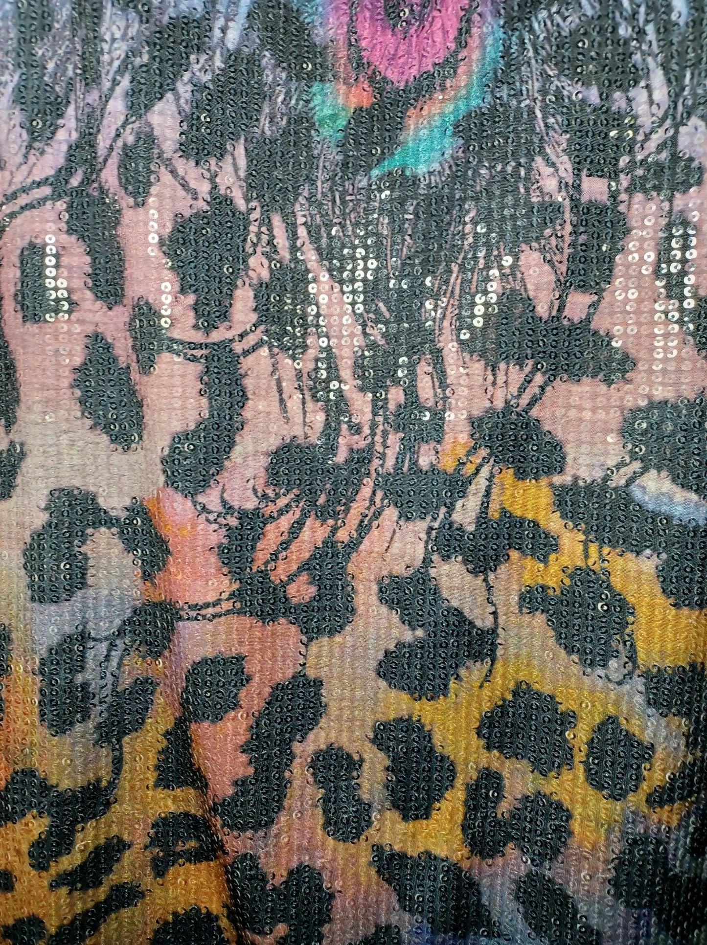 Multicolored Peacock Sequin Style Tank Top - Size 2x