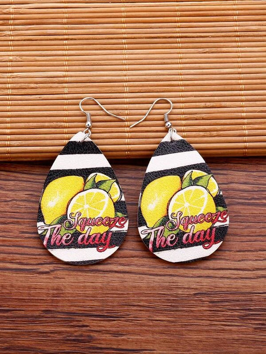 Squeeze the Day Leather Style Earrings
