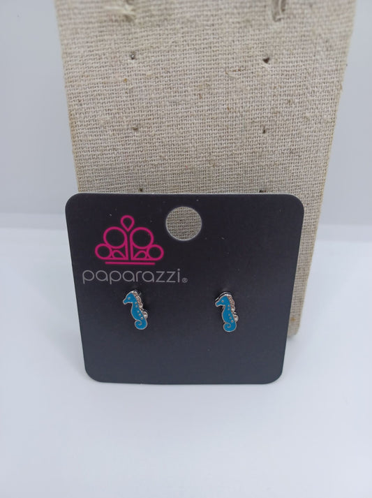 Blue Seahorse Earrings