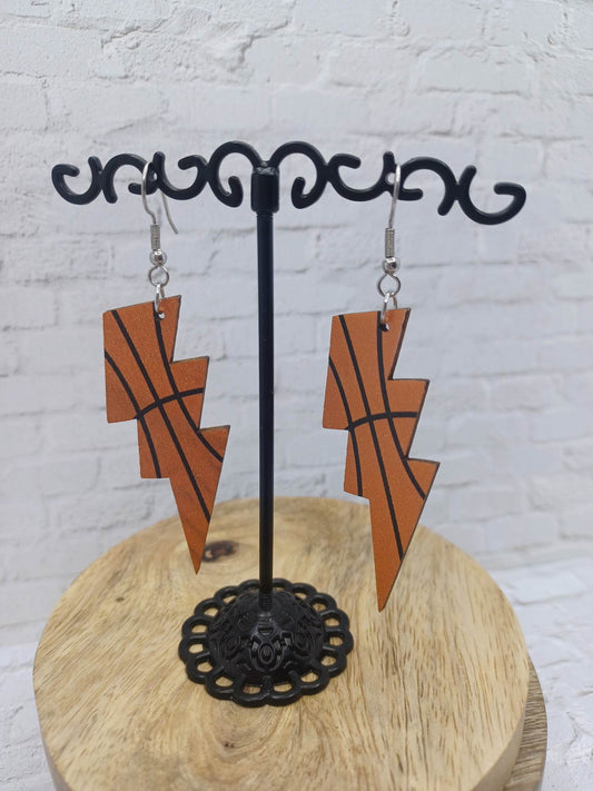 Basketball Lightning Bolt Earrings