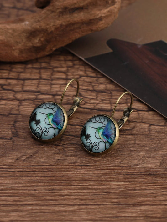 Hummingbird Hoop Earrings