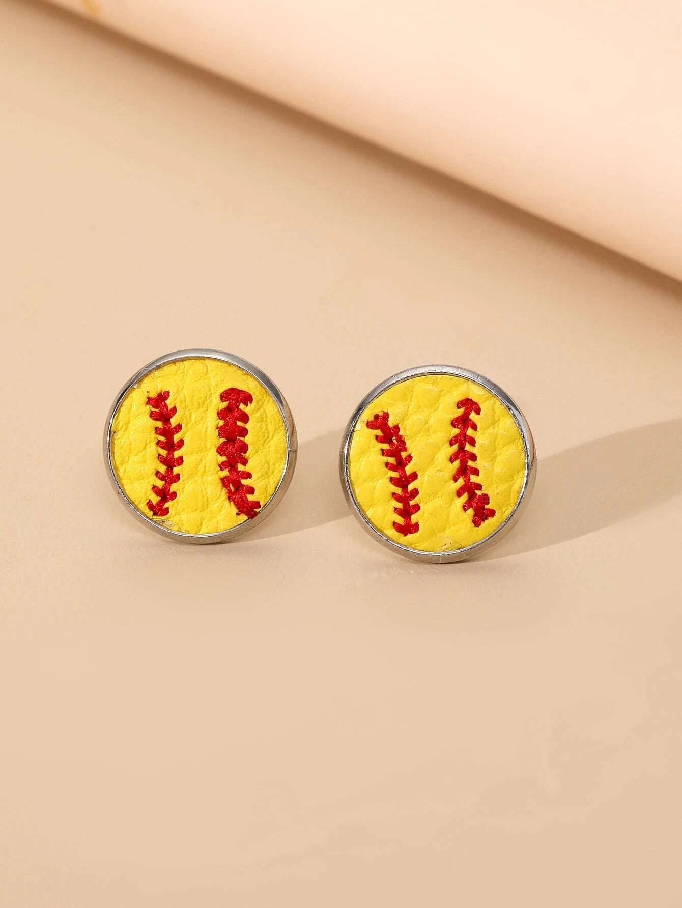 Softball Post Back Earrings