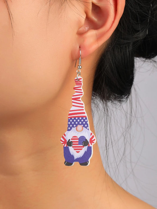 USA Gnome Leather Style Earrings