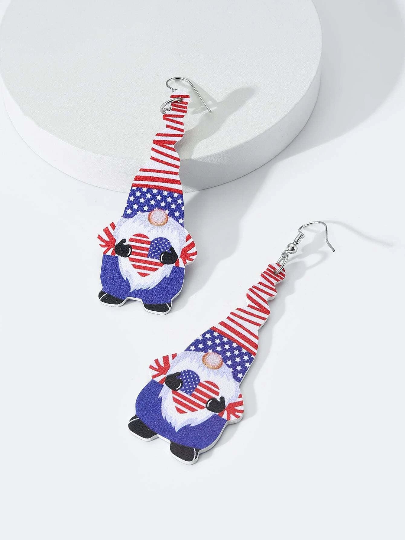 USA Gnome Leather Style Earrings