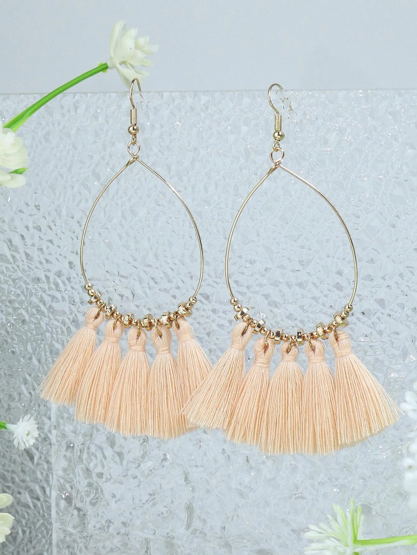 Champagne Tassel Style Tassel Earrings