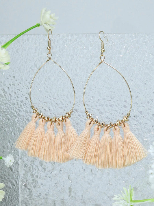Champagne Tassel Style Tassel Earrings
