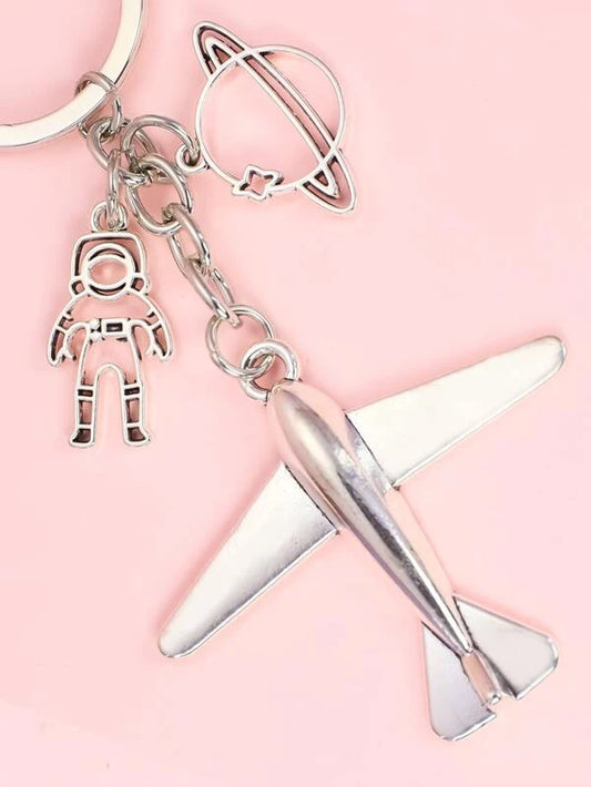 Airplane 1/ Astronaut & Planet Keychain