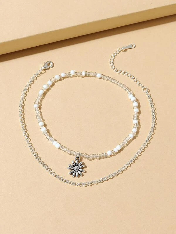 Silver Daisy Bracelet/Anklet