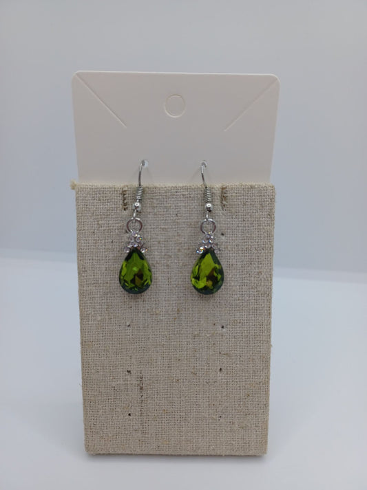 Peridot Green Teardrop Earrings