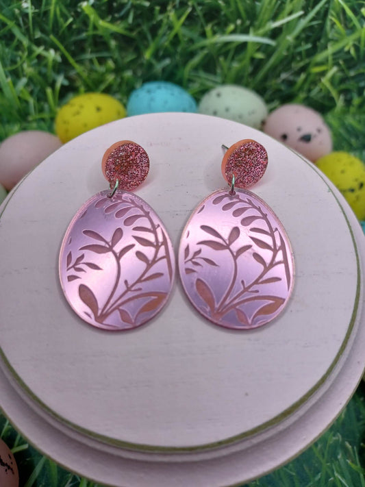 Pinky Purple Easter Egg Earrings
