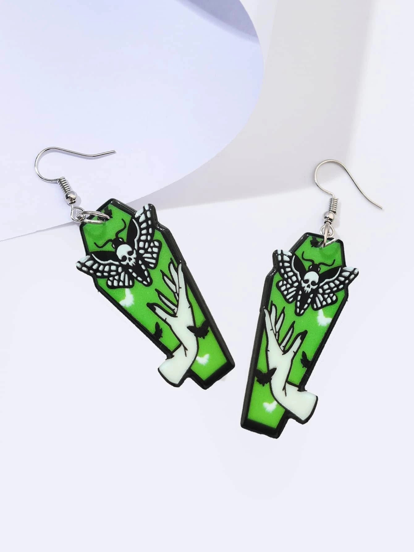 Green Mummy w/ Moth Earrings