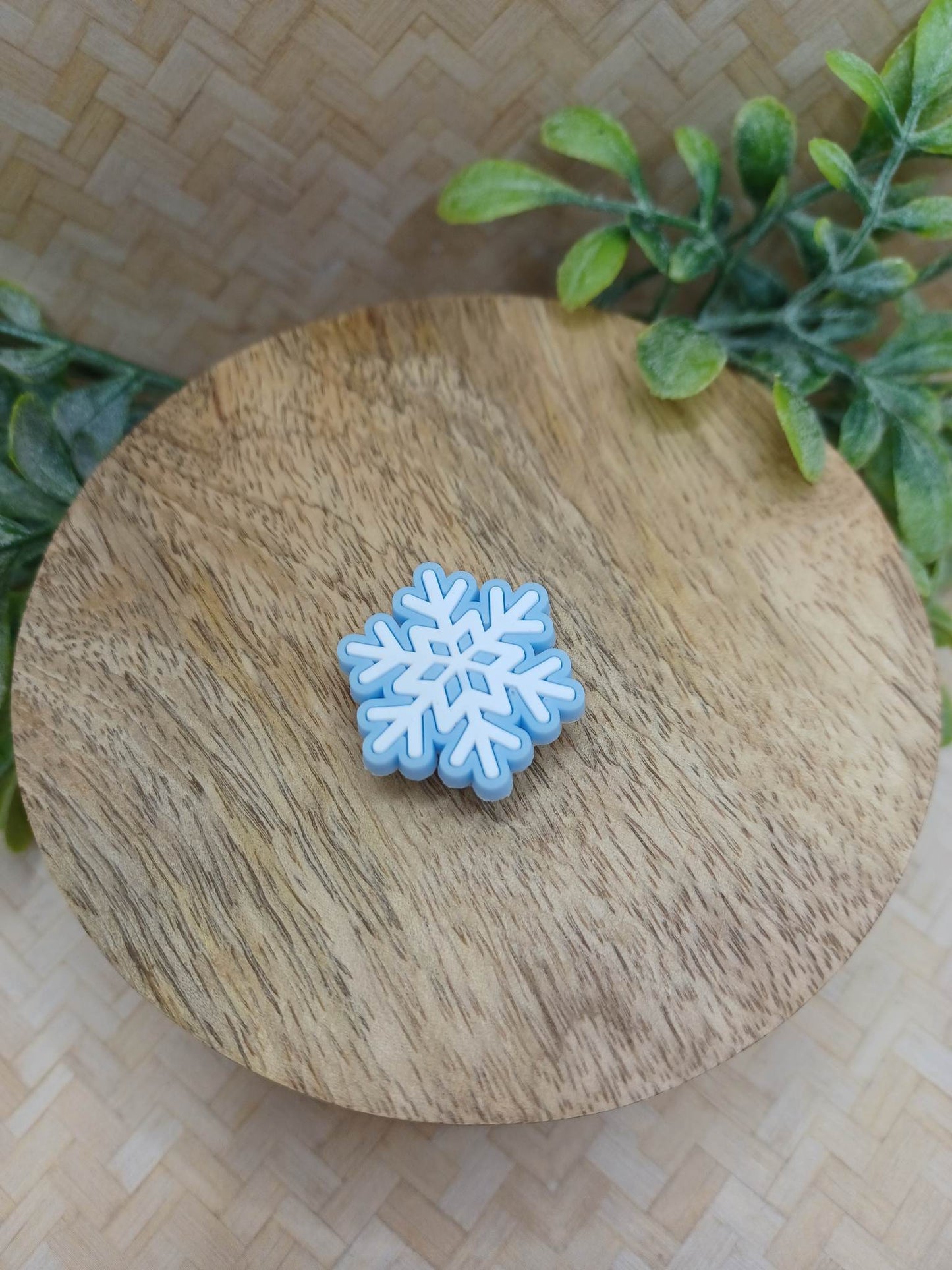 Blue & White Snowflake Shoe Charm Accessory