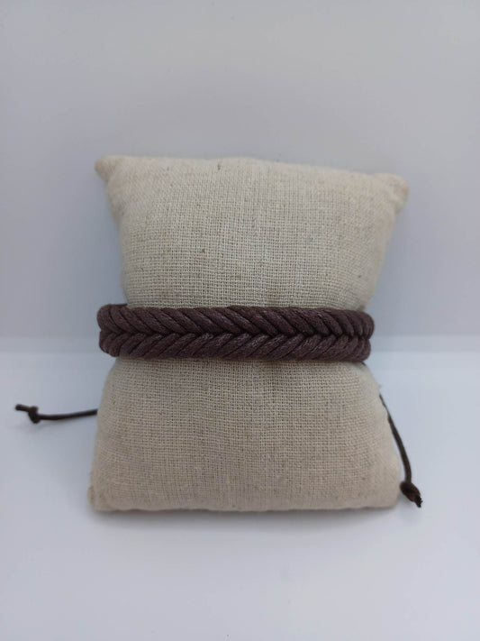 Brown Fishtail Braided Bracelet