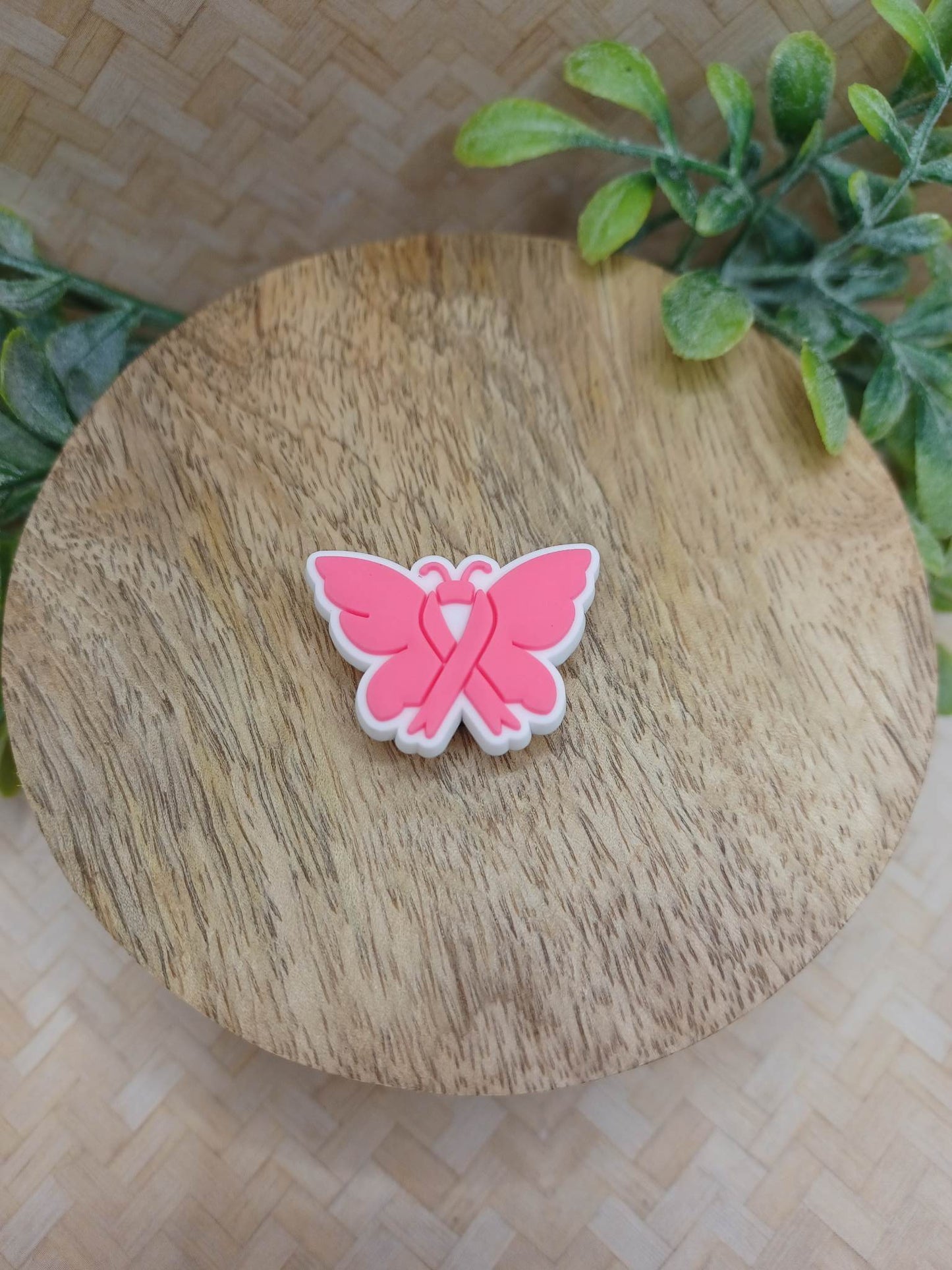 Pink Butterfly Breast Cancer Awareness Shoe Charm Accessory