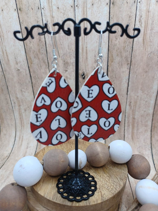 Red Love Heart Earrings