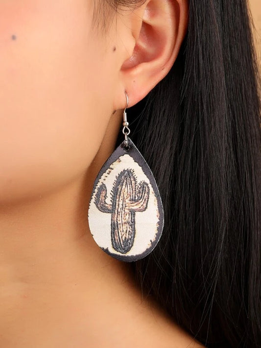Cactus Leather Style Earrings