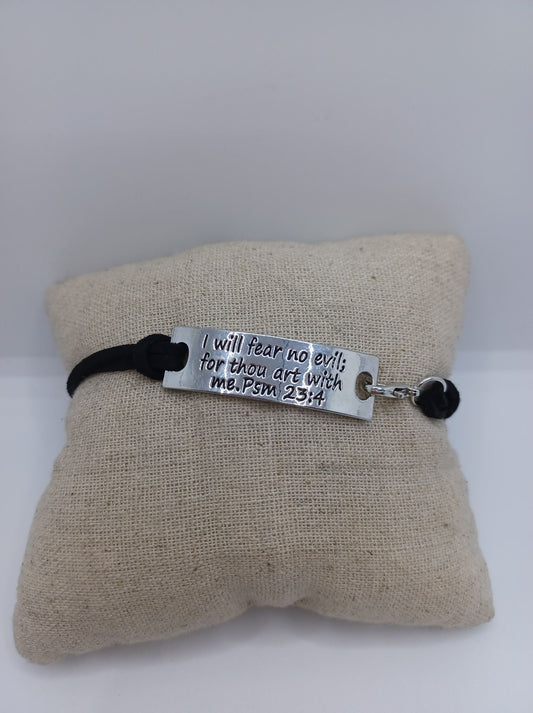 I will fear no evil; For Thou Art with me Psm 23:4 Inspirational Bracelet