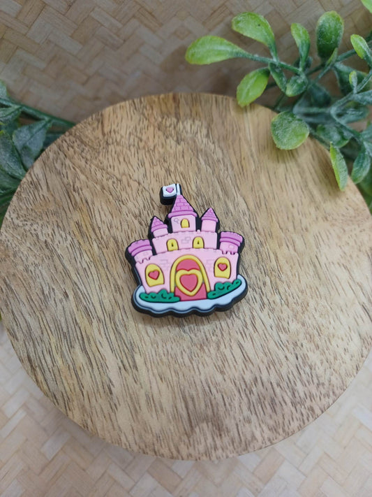 Pink Castle Shoe Charm Accessory