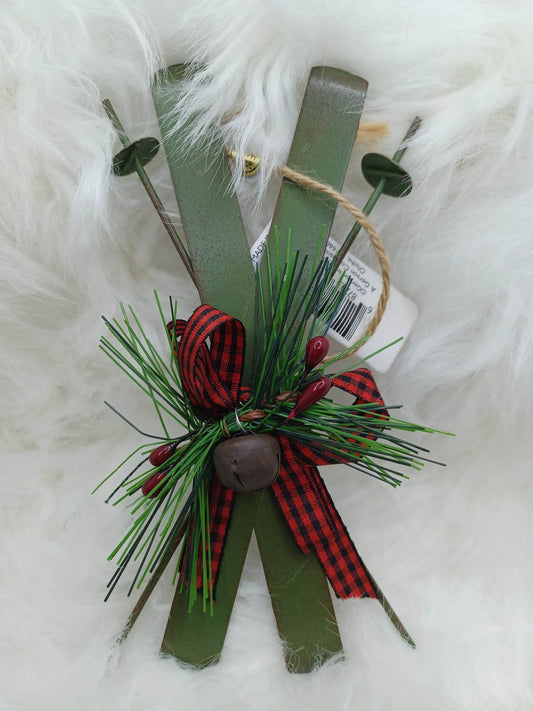 Green Skis Ornament
