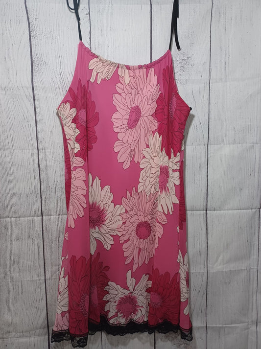 Charlotte Russe - Tunic Length Pink floral Tie Style Tank Top