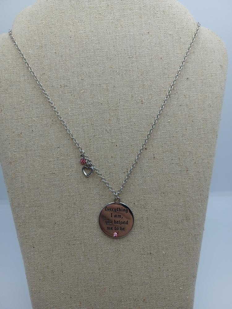 Silver Necklace with Mom Quote